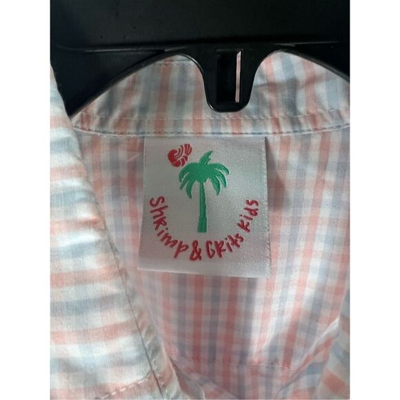 Shrimp & Grits Boys Plaid Button Up Shirt Size 10 - Picture 2 of 4